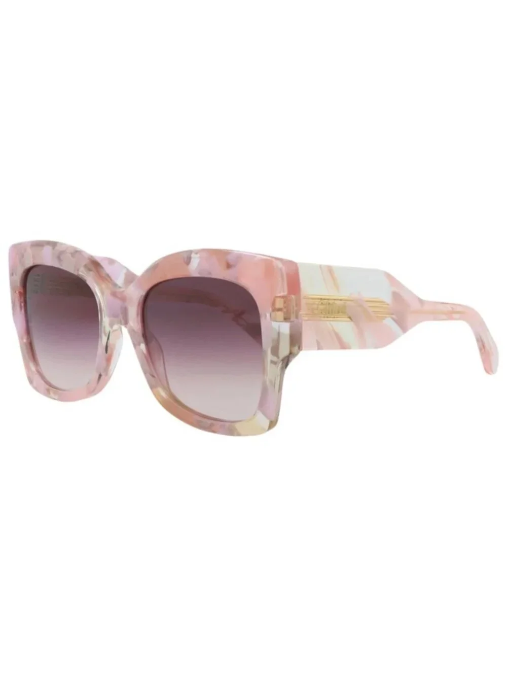 New Chloé Women's Sunglasses Square Rectangle Recycled Acetate Frame Nude Nude